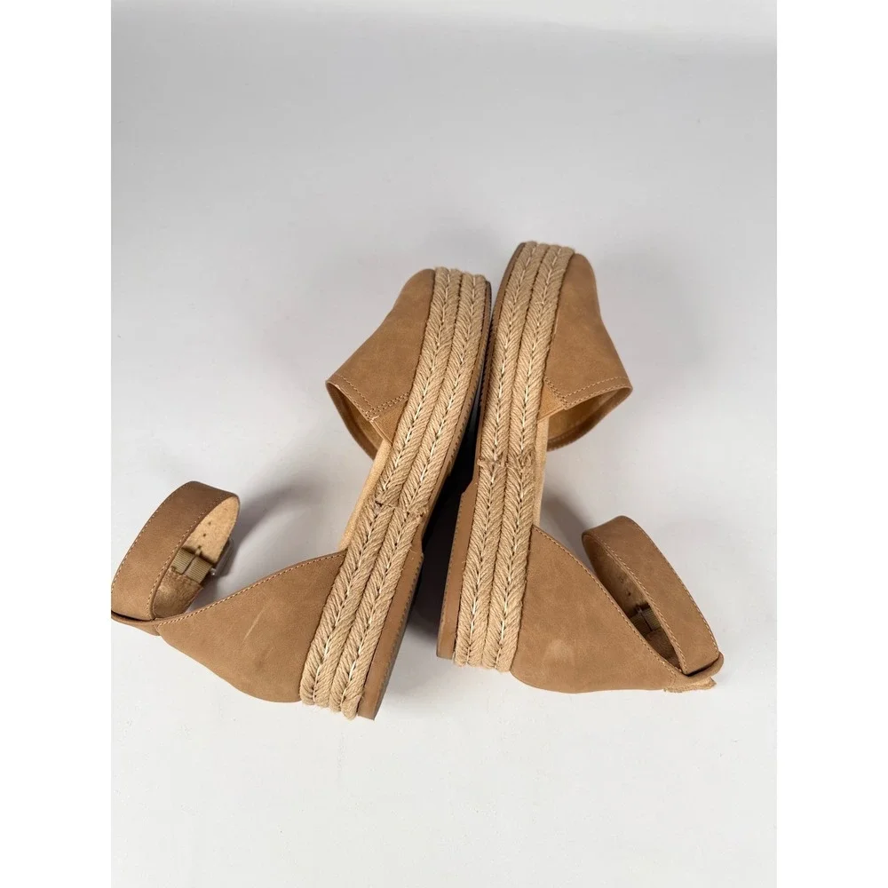 Naturalizer‎ Waverly Tan Brown Espadrille Ankle Strap Platform Sandals 7.5M
